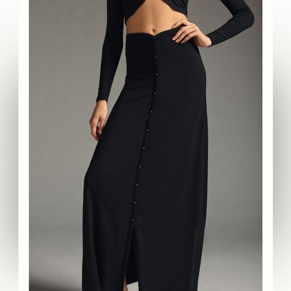 Favorite Daughter Good For You Button Down Black Maxi Skirt size medium - Picture 4 of 10